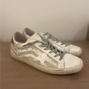 Golden Goose Super-Star Laser-Cut Flag & Star suede toe Size 40 (US9) - EUC